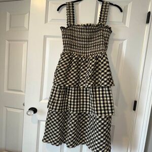 Moodie Gingham Tiered Dress